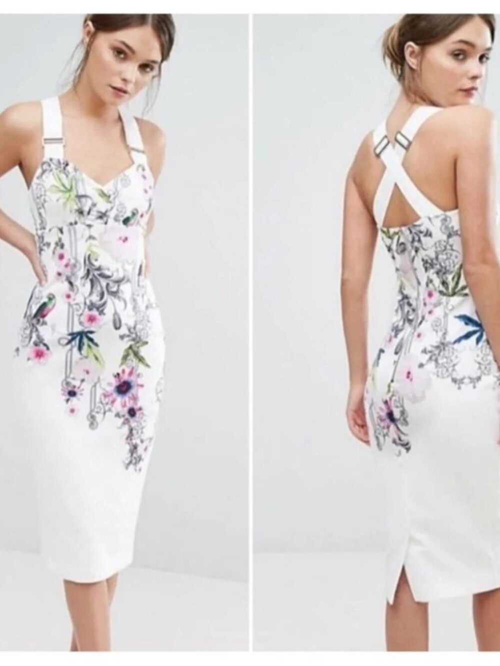 Ted Baker Scarlin Passion Flower Midi Dress US 2